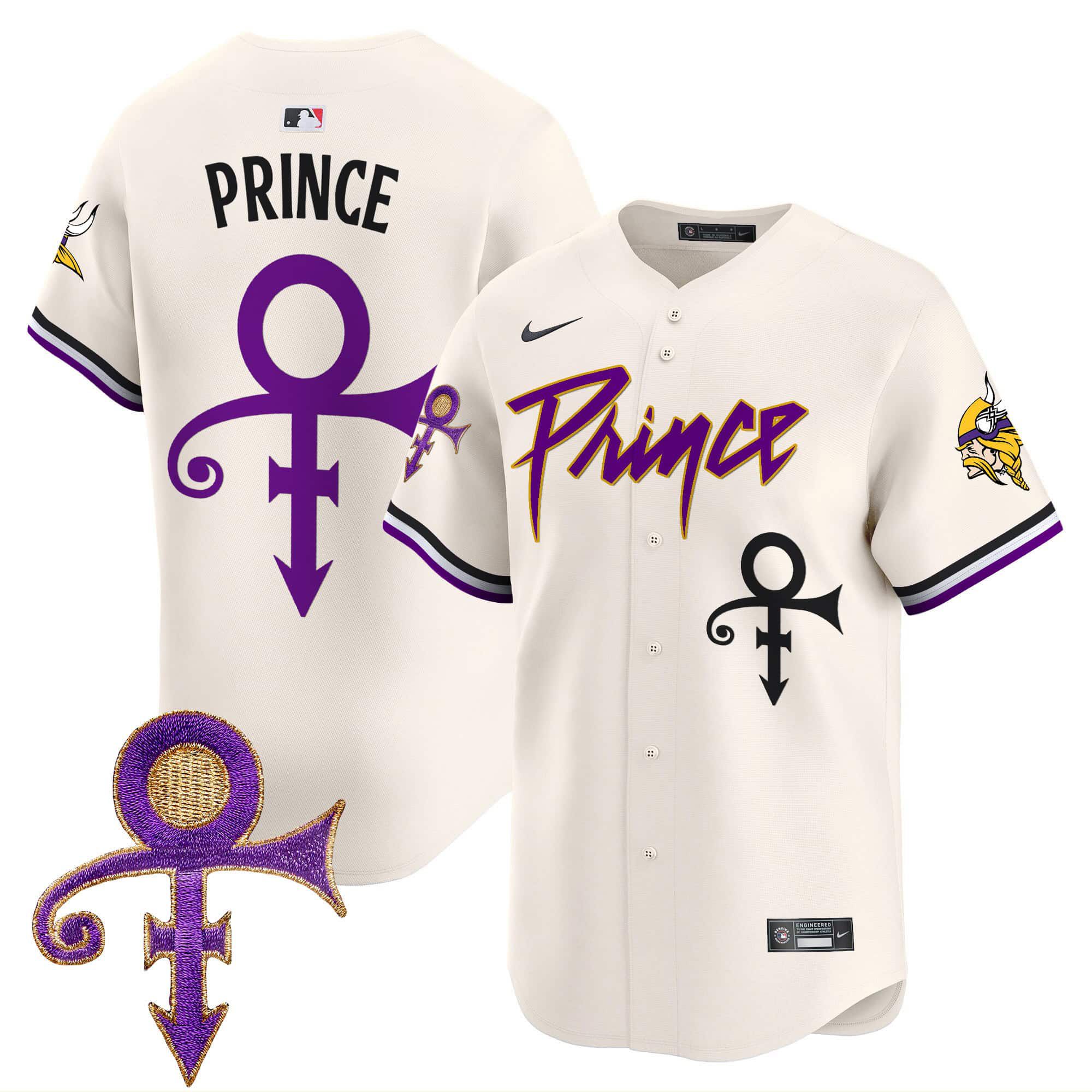 Men Minnesota Vikings Blank Cream 2024 Nike Prince Patch Vapor Premier Limited NFL Jersey